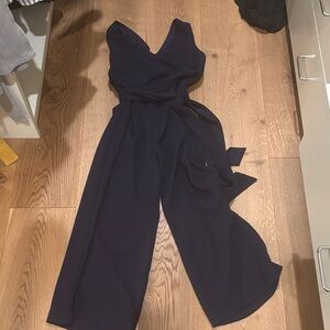 J. Crew Deep Blue V-Neck Jumpsuit
